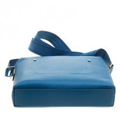 Pre Owned Louis Vuitton Blue Taiga Leather Grigori PM Messenger Bag