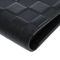 Pre Owned محفظة لوي فيتون برازا جلد انفيني دامييه سوداء