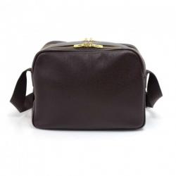 Pre Owned Louis Vuitton Burgundy Taiga Leather Reporter PM Bag