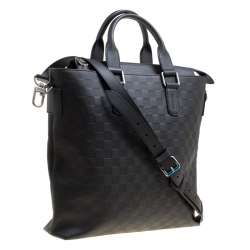 Pre Owned Louis Vuitton Black Damier Infini Leather Daily Bag