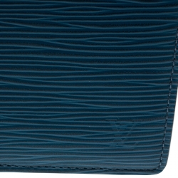 Pre Owned Louis Vuitton Cyan Epi Leather Multiple Wallet
