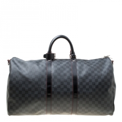 Pre Owned Louis Vuitton Damier Graphite Canvas Keepall Bandouliere 55 Bag