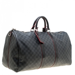 Pre Owned Louis Vuitton Damier Graphite Canvas Keepall Bandouliere 55 Bag
