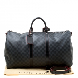 Pre Owned Louis Vuitton Damier Graphite Canvas Keepall Bandouliere 55 Bag