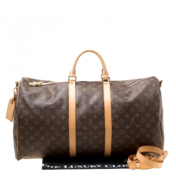 Louis Vuitton Monogram Canvas Keepall Bandouliere 55 Bag