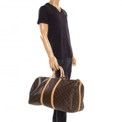 Louis Vuitton Monogram Canvas Keepall Bandouliere 55 Bag