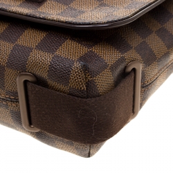 Pre Owned Louis Vuitton Brown Damier Ebene Canvas PM Brooklyn Messenger Bag