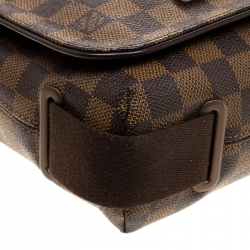 Pre Owned Louis Vuitton Brown Damier Ebene Canvas PM Brooklyn Messenger Bag