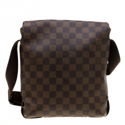 Pre Owned Louis Vuitton Brown Damier Ebene Canvas PM Brooklyn Messenger Bag