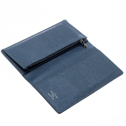 مملوكة مسبقًا محفظة لوي فيتون برازا جلد تايغا زرقاء