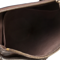 Pre Owned Louis Vuitton Damier Ebene Brooklyn Pochette Plate Bag