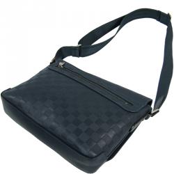 Louis+Vuitton+District+Crossbody+PM+Blue+Black+Leather+Damier+Infini for  sale online