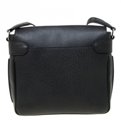 Pre Owned Louis Vuitton Black Epi Leather Flap Messenger Bag