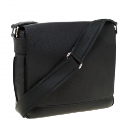 Pre Owned Louis Vuitton Black Epi Leather Flap Messenger Bag