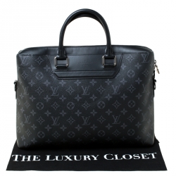 Pre Owned Louis Vuitton Eclipse Monogram Canvas Briefcase 