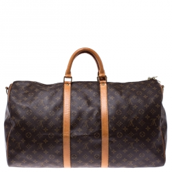 مملوكة مسبقًا Louis Vuitton Monogram Canvas Keepall Bandouliere 55 Bag