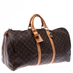 مملوكة مسبقًا Louis Vuitton Monogram Canvas Keepall Bandouliere 55 Bag