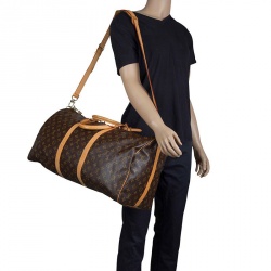 مملوكة مسبقًا Louis Vuitton Monogram Canvas Keepall Bandouliere 55 Bag