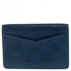 Pre Owned Louis Vuitton Blue Damier Infini Leather Pocket Organizer 