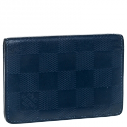 Pre Owned Louis Vuitton Blue Damier Infini Leather Pocket Organizer 