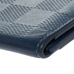 Pre Owned Louis Vuitton Blue Damier Infini Leather Pocket Organizer 