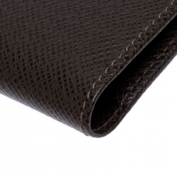 Pre Owned Louis Vuitton Brown Taiga Leather Multiple Wallet