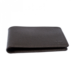 Pre Owned Louis Vuitton Brown Taiga Leather Multiple Wallet