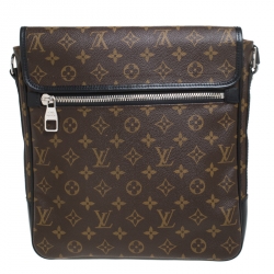 Pre Owned Louis Vuitton Monogram Macassar Canvas Bass MM Messenger Bag