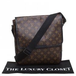 Pre Owned Louis Vuitton Monogram Macassar Canvas Bass MM Messenger Bag