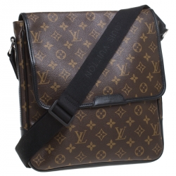Pre Owned Louis Vuitton Monogram Macassar Canvas Bass MM Messenger Bag