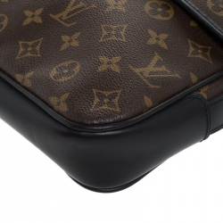 Pre Owned Louis Vuitton Monogram Macassar Canvas Bass MM Messenger Bag