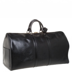 Pre Owned Louis Vuitton Black Epi Leather Keepall 55
