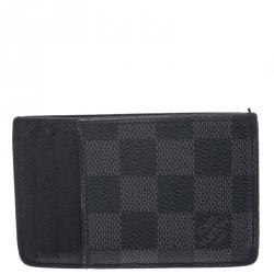 Pre Owned Louis Vuitton Black Damier Graphite Canvas Neo Porte Cartes Card Holder