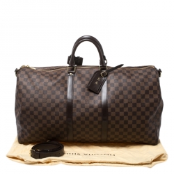 Louis Vuitton Damier Ebene Canvas Keepall Bandouliere 55