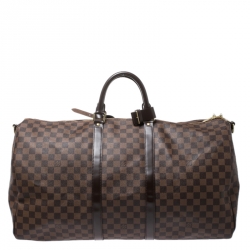 Louis Vuitton Damier Ebene Canvas Keepall Bandouliere 55