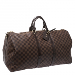Louis Vuitton Damier Ebene Canvas Keepall Bandouliere 55