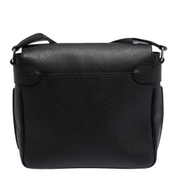 Pre Owned Louis Vuitton Black Taiga Leather Roman PM Bag 