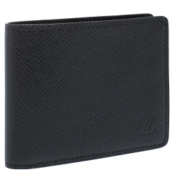 Pre Owned Louis Vuitton Black Taiga Leather Slender Bifold Wallet