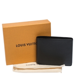 Pre Owned Louis Vuitton Black Taiga Leather Slender Bifold Wallet