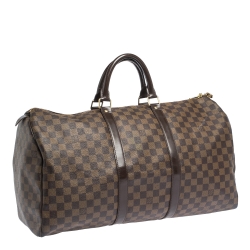 Louis Vuitton Damier Ebene Canvas Keepall Bandouliere 50