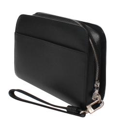 Pre Owned Louis Vuitton Black Taiga Leather Pochette Baikal Wallet