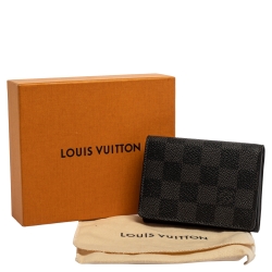 مملوكة مسبقًا Louis Vuitton Damier Graphite Canvas Enveloppe Carte de Visite Card Holder 
