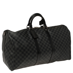 Pre Owned Louis Vuitton Damier Graphite Canvas Keepall Bandouliere 55 Bag