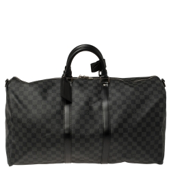 Pre Owned Louis Vuitton Damier Graphite Canvas Keepall Bandouliere 55 Bag