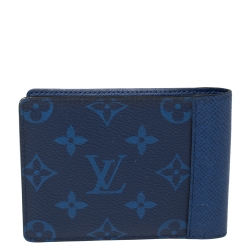 Pre Owned Louis Vuitton Cobalt Taïgarama Monogram Coated Canvas Multiple Wallet