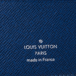 Pre Owned Louis Vuitton Cobalt Taïgarama Monogram Coated Canvas Multiple Wallet