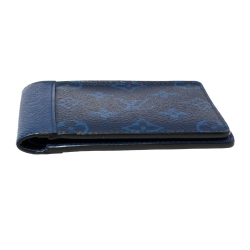 Pre Owned Louis Vuitton Cobalt Taïgarama Monogram Coated Canvas Multiple Wallet