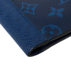 Pre Owned Louis Vuitton Cobalt Taïgarama Monogram Coated Canvas Multiple Wallet