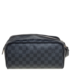 Pre Owned Louis Vuitton Damier Graphite Toilet Dopp Kit Pouch
