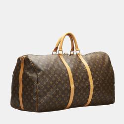 Pre Owned Louis Vuitton Brown Monogram Keepall Bandouliere 60